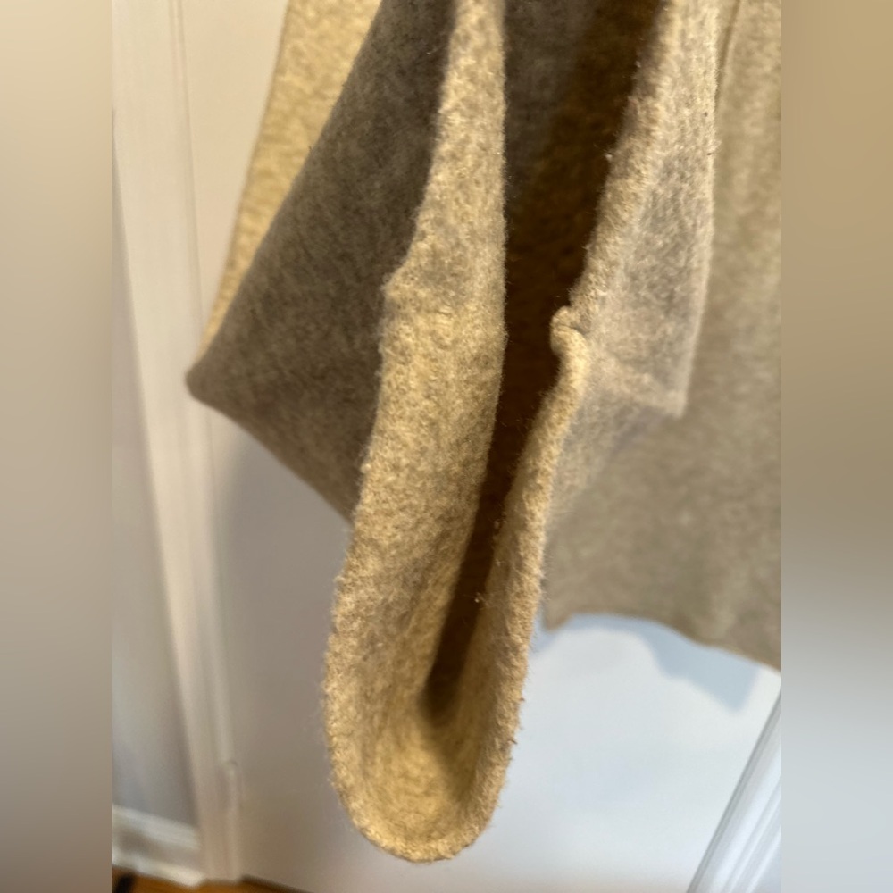 Zara tan knit Sz:M Fuzzy Wool blend Extra wide-leg lounge pants drawstring waist - Picture 7 of 10